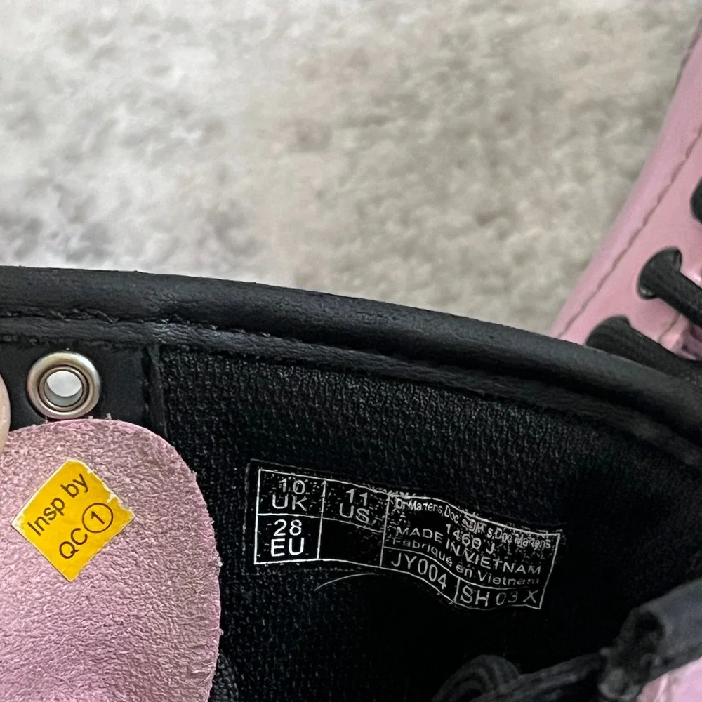 Dr Martens Pink Patent Leather Lace Up Zip‎ Boots Kids Size 11